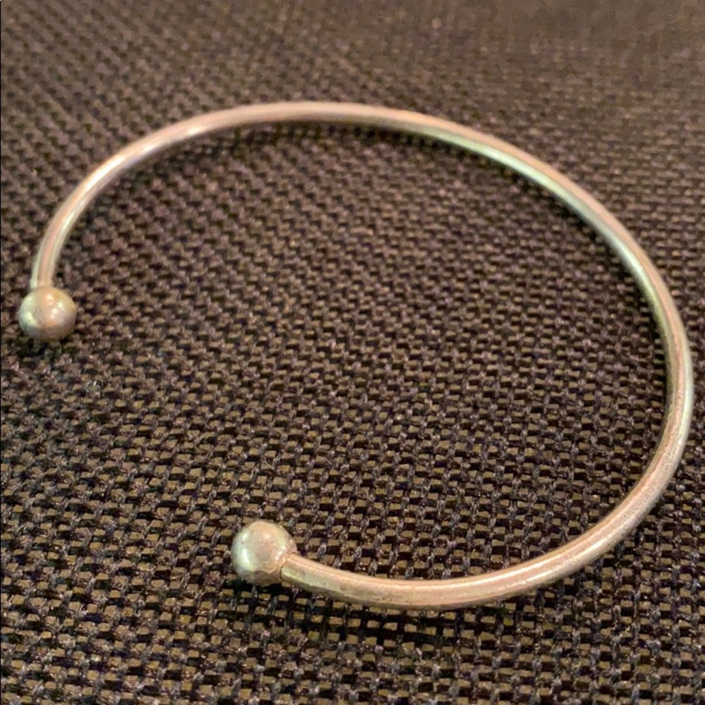 Sterling Silver Cuff Bracelet Removable Bead - image 1
